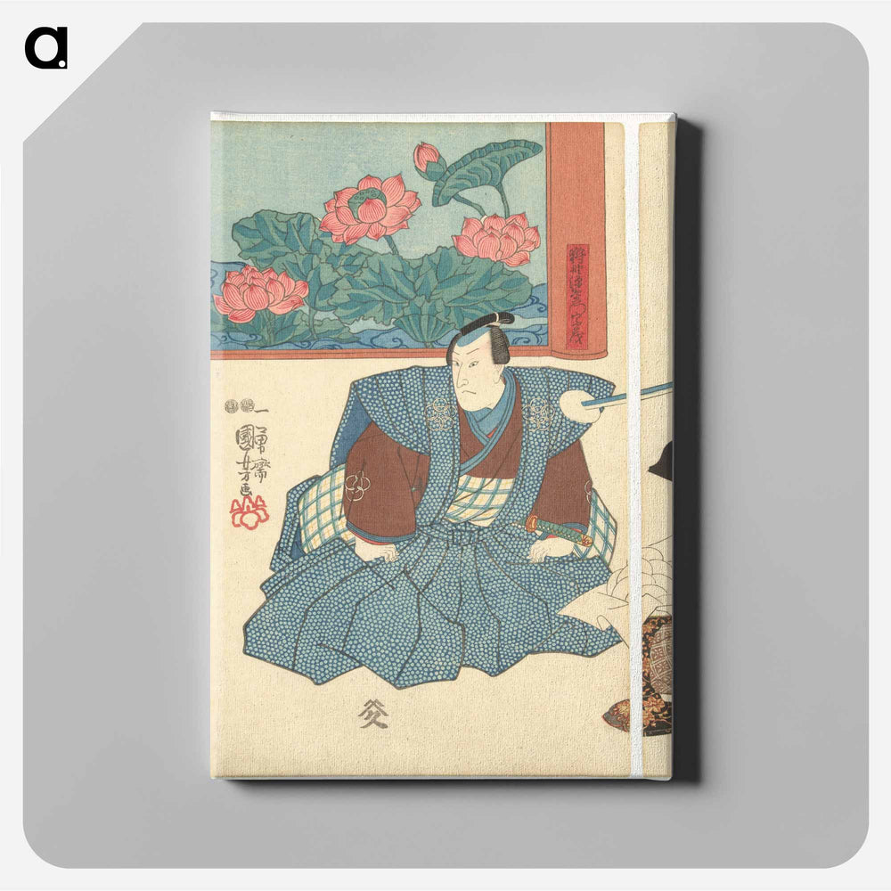 Drie acteurs bij een kamerscherm - 歌川 国芳 Canvas.