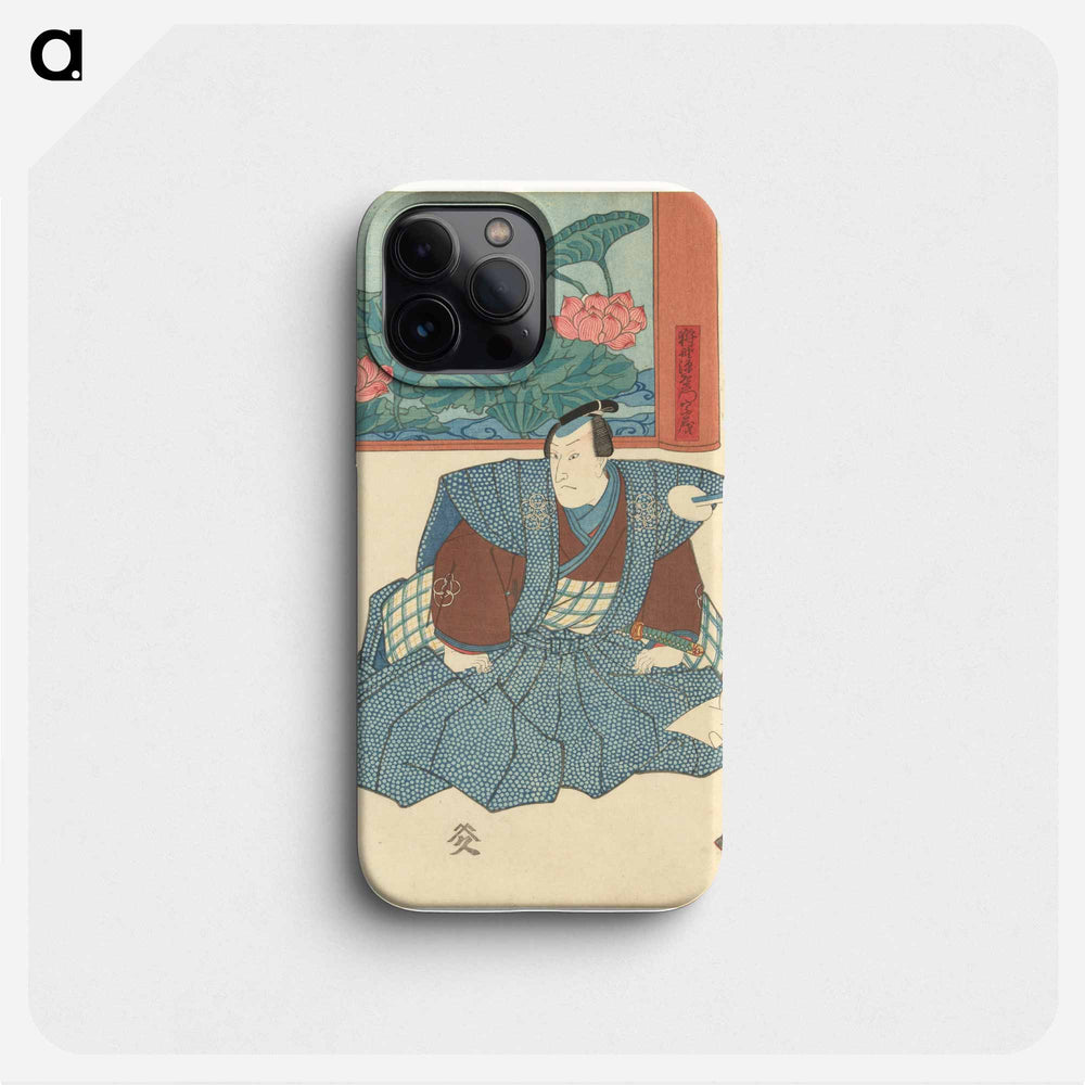 Drie acteurs bij een kamerscherm - 歌川 国芳 Phone Case.