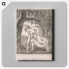 アートパネル-The Gates of Paradise, Plate 3, "I found him beneath a Tree" - ウィリアム ブレイク Canvas.