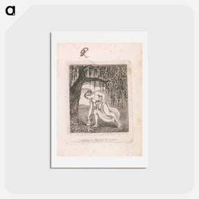 アートポストカード-The Gates of Paradise, Plate 3, "I found him beneath a Tree" - ウィリアム ブレイク Postcard.