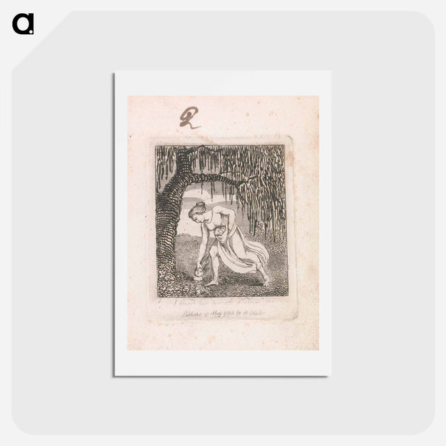 アートポストカード-The Gates of Paradise, Plate 3, "I found him beneath a Tree" - ウィリアム ブレイク Postcard.
