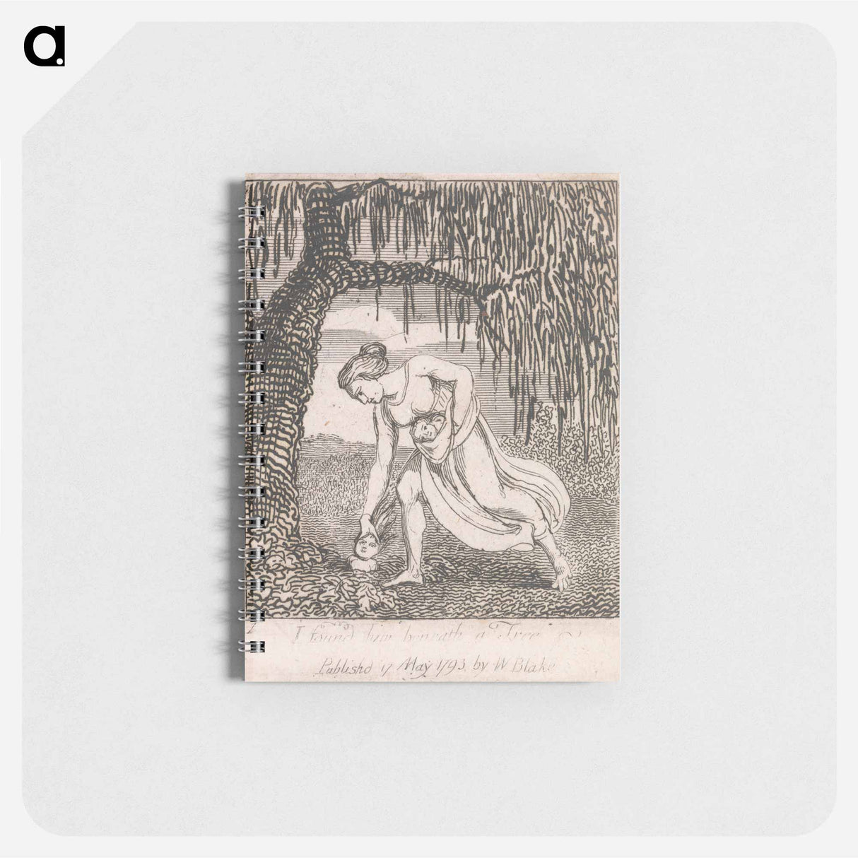アートメモ帳-The Gates of Paradise, Plate 3, "I found him beneath a Tree" - ウィリアム ブレイク Memo.