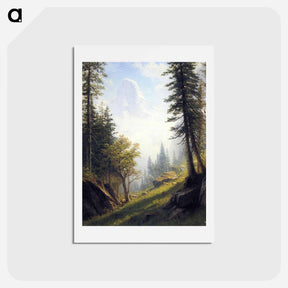 アートポストカード-Among the Bernese Alps - アルバート ビアスタット Postcard.