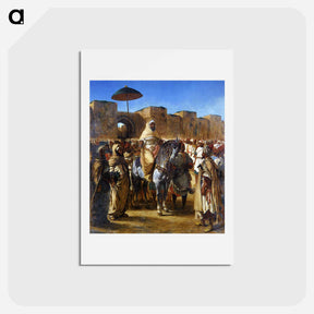 アートポストカード-Muley Abd-ar-Rhaman, The Sultan of Morocco, leaving his Palace of Meknes with his entourage - ウジェーヌ ドラクロワ Postcard.