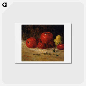 アートポストカード-Still Life Apples and Pears - ギュスターヴ クールベ Postcard.