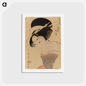 アートポストカード-Half-length portrait of a girl - 喜多川 歌麿 Postcard.