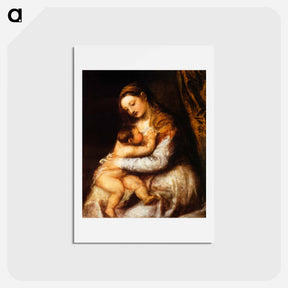 アートポストカード-Madonna and Child - ティツィアーノ ヴェチェッリオ Postcard.