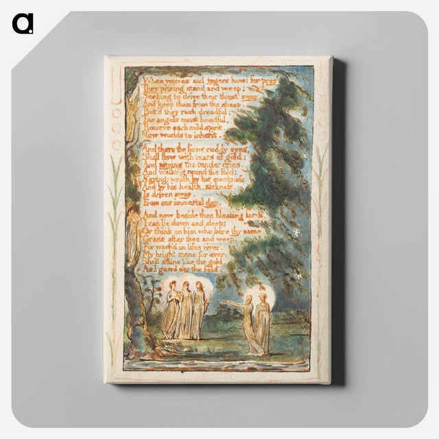 アートパネル-Songs of Innocence and of Experience: Night (second plate): When wolves and tygers howl for prey - ウィリアム ブレイク Canvas.