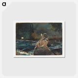 アートポストカード-A Good Shot, Adirondacks - ウィンスロー ホーマー Postcard.