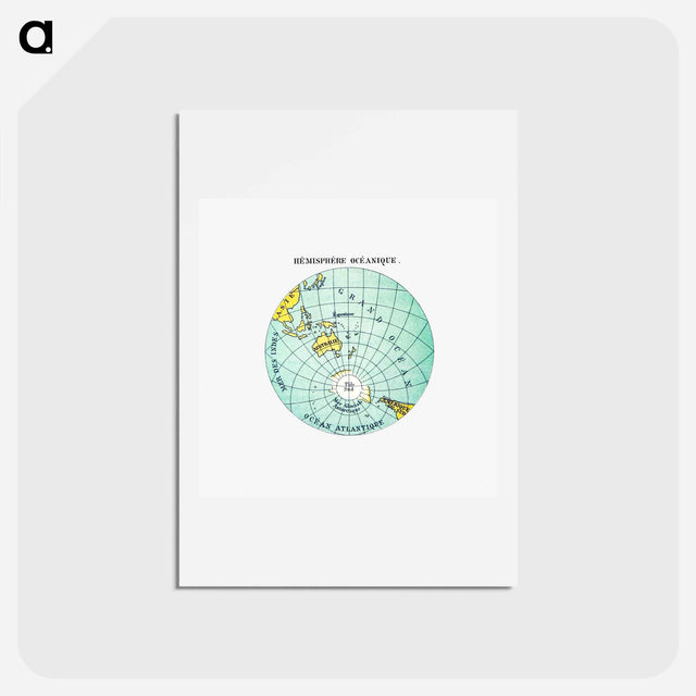 アートポストカード-World atlas from Voyeur's Checklist - アンティーク地図 Postcard.