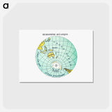 アートポストカード-World atlas from Voyeur's Checklist - アンティーク地図 Postcard.