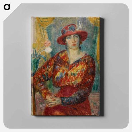 アートパネル-Woman in Red Blouse with Tulips
 - バーンズ・コレクション Canvas.