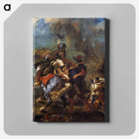 アートパネル-The Abduction of Rebecca - ウジェーヌ ドラクロワ Canvas.