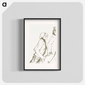 アートポスター-Ontwerp voor omslag muziekblad Pauvre pierreuse met lopende vrouw en man - アンリ ド トゥールーズ ロートレック Poster.