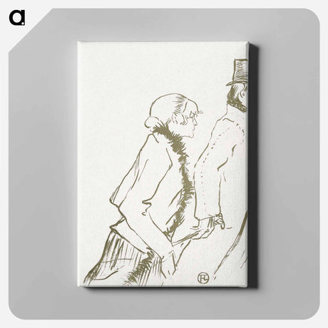 アートパネル-Ontwerp voor omslag muziekblad Pauvre pierreuse met lopende vrouw en man - アンリ ド トゥールーズ ロートレック Canvas.