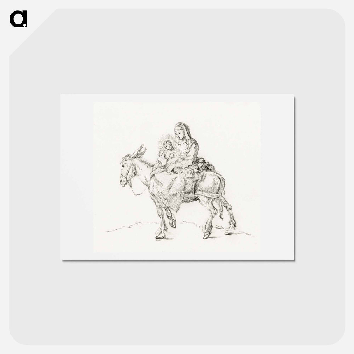 アートポストカード-Flight to Egypt - ジャン ベルナール Postcard.