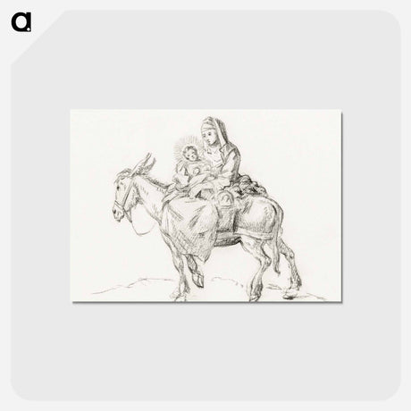 アートポストカード-Flight to Egypt - ジャン ベルナール Postcard.