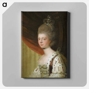 アートパネル-Portrait of Queen Charlotte - ジョシュア レノルズ Canvas.