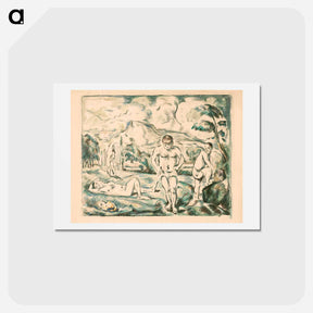 アートポストカード-Large Bathers - ポール セザンヌ Postcard.