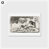 アートポストカード-Te arii vahine—opoi (Woman with Mangos—Tired) - ポール ゴーギャン Postcard.