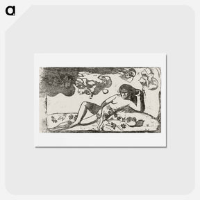 アートポストカード-Te arii vahine—opoi (Woman with Mangos—Tired) - ポール ゴーギャン Postcard.