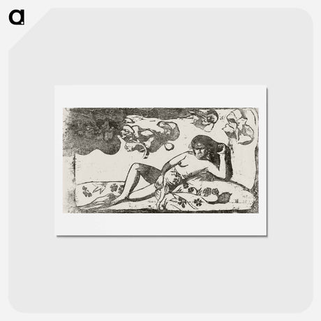 アートポストカード-Te arii vahine—opoi (Woman with Mangos—Tired) - ポール ゴーギャン Postcard.