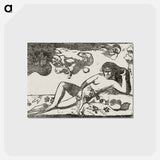 アートポストカード-Te arii vahine—opoi (Woman with Mangos—Tired) - ポール ゴーギャン Postcard.