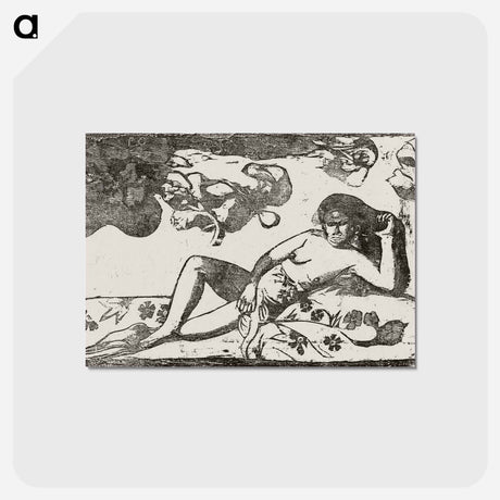 アートポストカード-Te arii vahine—opoi (Woman with Mangos—Tired) - ポール ゴーギャン Postcard.