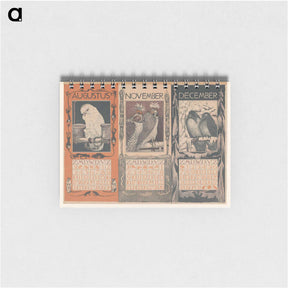 アートメモ帳-Kalenders voor augustus, november en december 1902 by Theo van Hoytema, Theo van Hoytema and Gebroeders Braakensiek - テオ ヴァン ホイテマ Memo.
