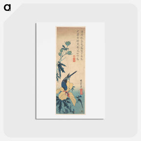 アートポストカード-Hibiscus and Bluebird
 - 歌川 広重 Postcard.