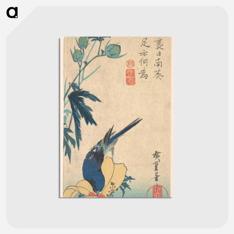 アートポストカード-Hibiscus and Bluebird
 - 歌川 広重 Postcard.