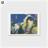 アートポストカード-Actors Bando Kamezo and Kataoka Gado in the Play Sano Keizu Soga no Goshozome
 - 歌川 国貞 Postcard.