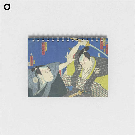 アートメモ帳-Actors Bando Kamezo and Kataoka Gado in the Play Sano Keizu Soga no Goshozome
 - 歌川 国貞 Memo.