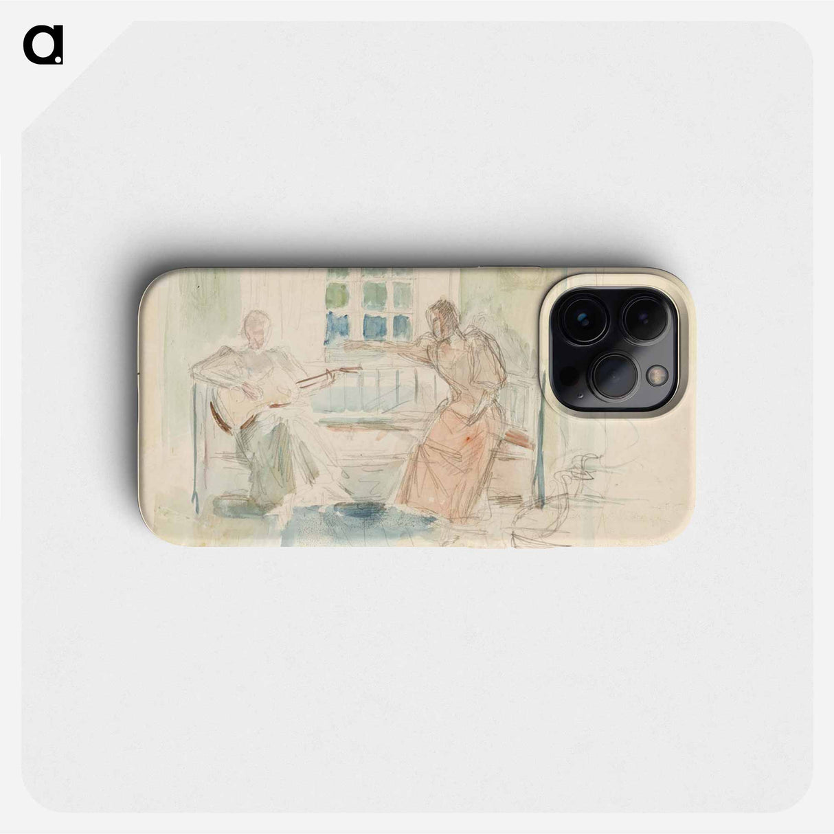 Kaksi naista sohvalla, toinen soittaa kitaraa - アルバート エーデルフェルト Phone Case.