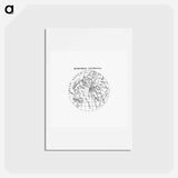 アートポストカード-World atlas from Voyeur's Checklist - アンティーク地図 Postcard.