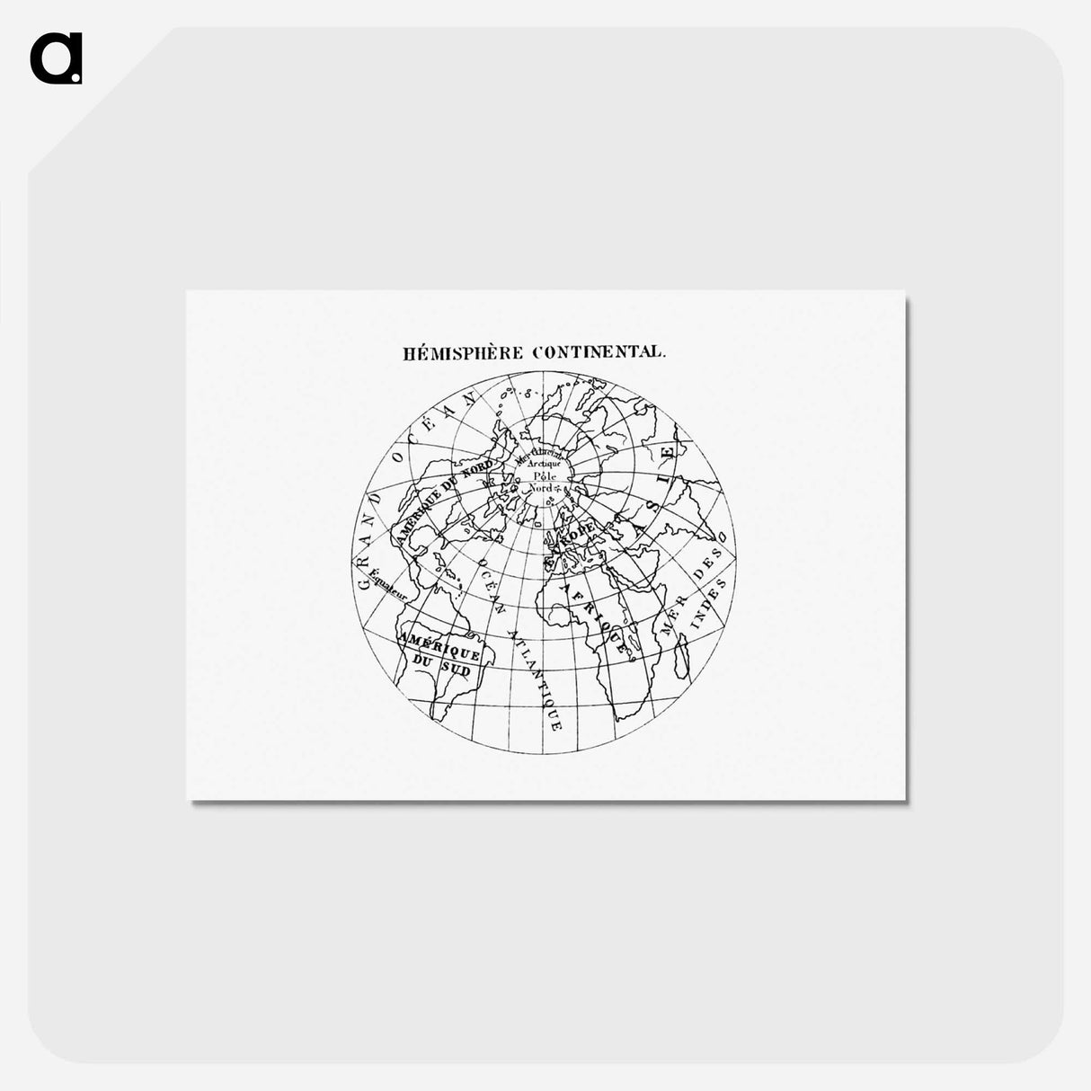 アートポストカード-World atlas from Voyeur's Checklist - アンティーク地図 Postcard.