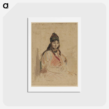 アートポストカード-A North African Jewess - ウジェーヌ ドラクロワ Postcard.