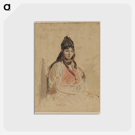 アートポストカード-A North African Jewess - ウジェーヌ ドラクロワ Postcard.