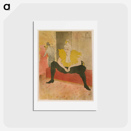アートポストカード-The Seated Clowness - アンリ ド トゥールーズ ロートレック Postcard.