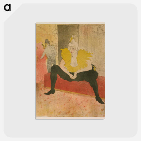 アートポストカード-The Seated Clowness - アンリ ド トゥールーズ ロートレック Postcard.