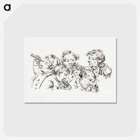 アートポストカード-The five senses - ジャン ベルナール Postcard.