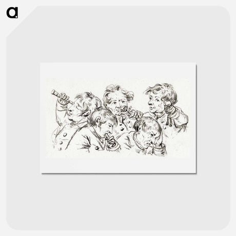 アートポストカード-The five senses - ジャン ベルナール Postcard.