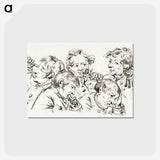 アートポストカード-The five senses - ジャン ベルナール Postcard.