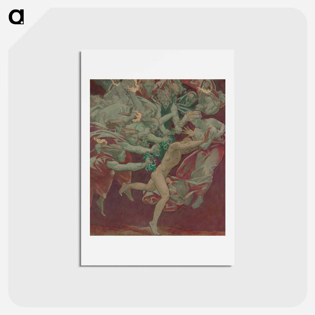 アートポストカード-Study for the Museum of Fine Arts, Boston, Murals: Orestes and the Furies - ジョン シンガー サージェント Postcard.