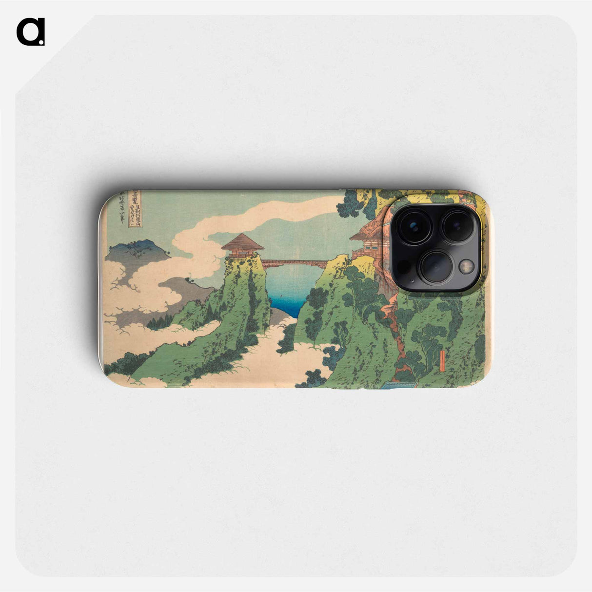 The Hanging-cloud Bridge at Mount Gyōdō near Ashikaga - 葛飾 北斎 Phone Case.