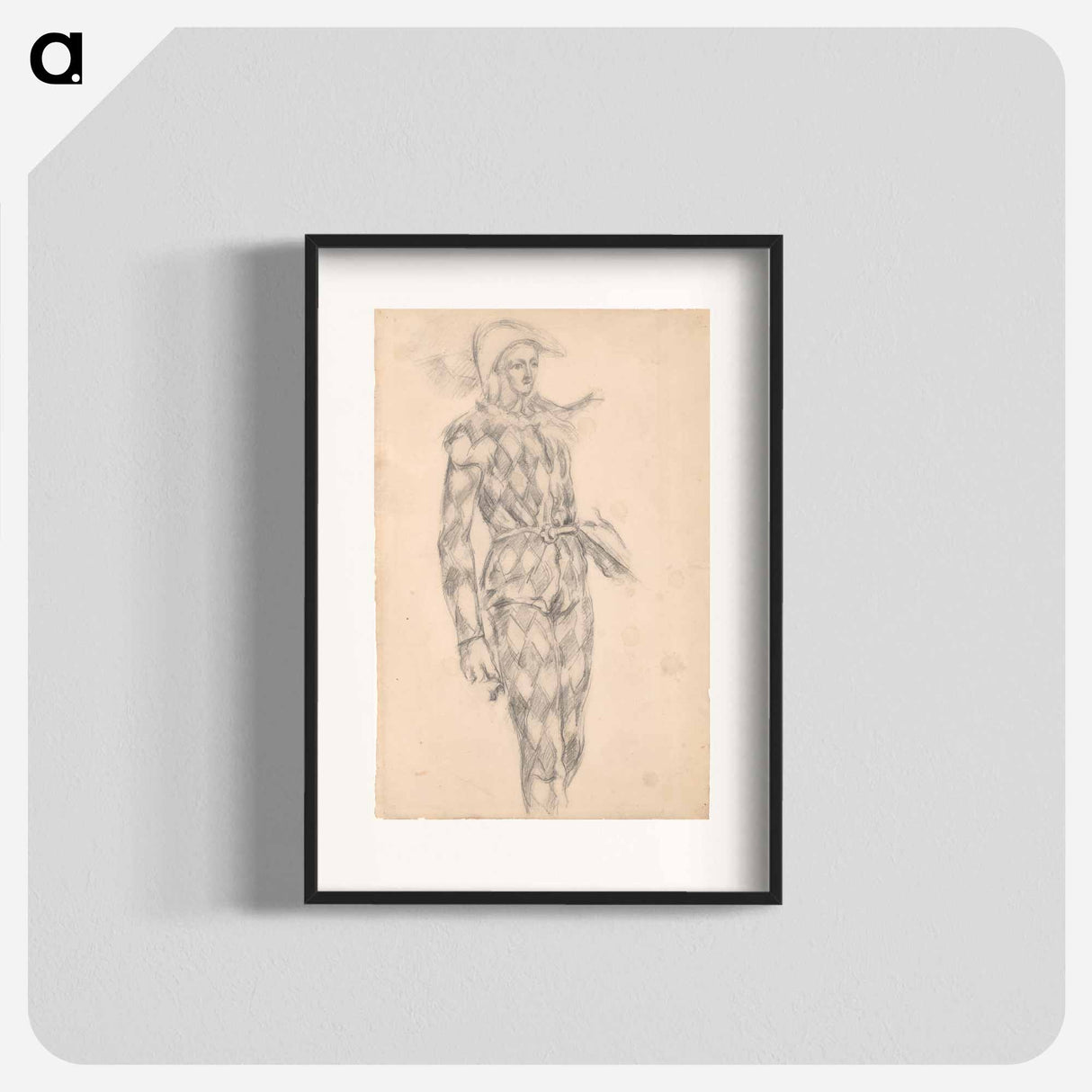 アートポスター-Study of a Harlequin - ポール セザンヌ Poster.