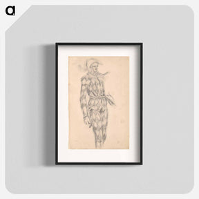 アートポスター-Study of a Harlequin - ポール セザンヌ Poster.