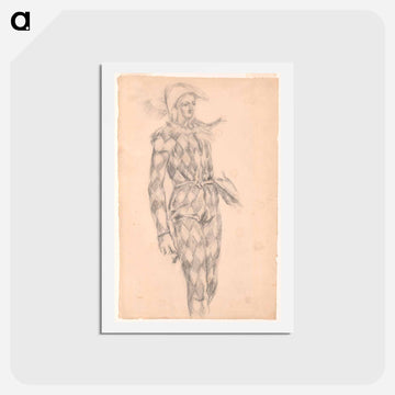 Study of a Harlequin - ポール セザンヌ Postcard.