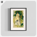 Woman Standing by a Tree - ピエール オーギュスト ルノワール Poster.