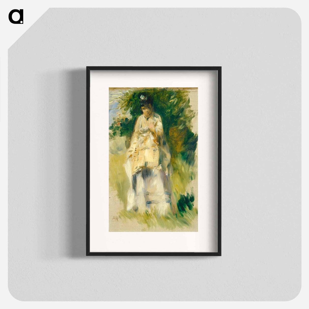 Woman Standing by a Tree - Pierre-Auguste Renoir Poster.